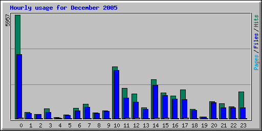 Hourly usage for December 2005