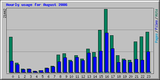 Hourly usage for August 2006